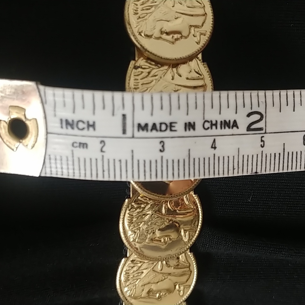 Vintage Faux Gold Coins Boho Women's Belt - Picture 10 of 12